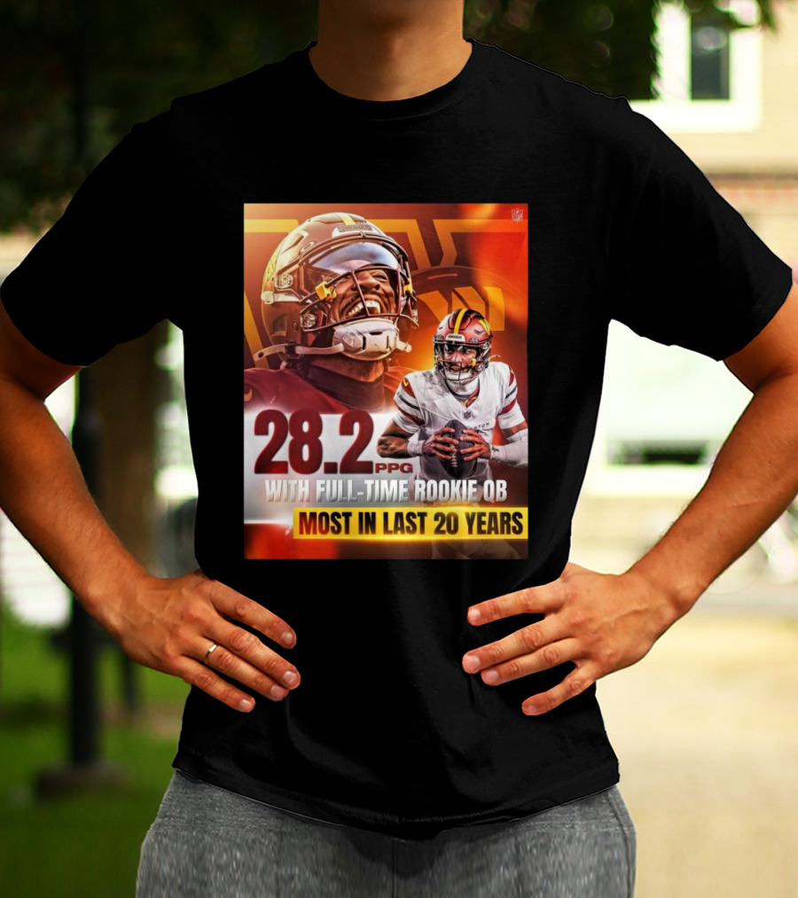 Washington Commanders NFL 28.2 PPG With Full-Time Rookie QB Most In Last 20 Years T-Shirt
