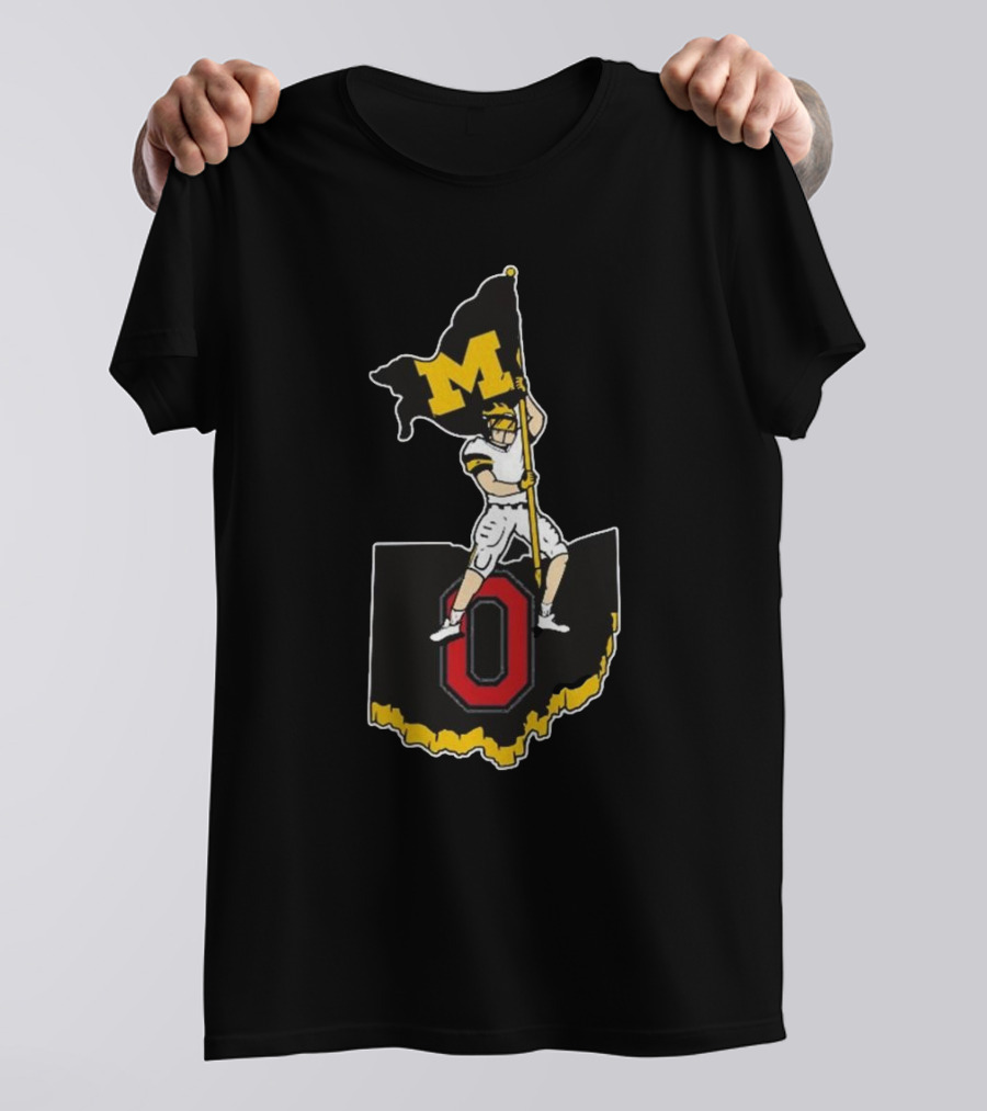 Michigan M Flag Football Rivalry Planting Victory T-Shirt