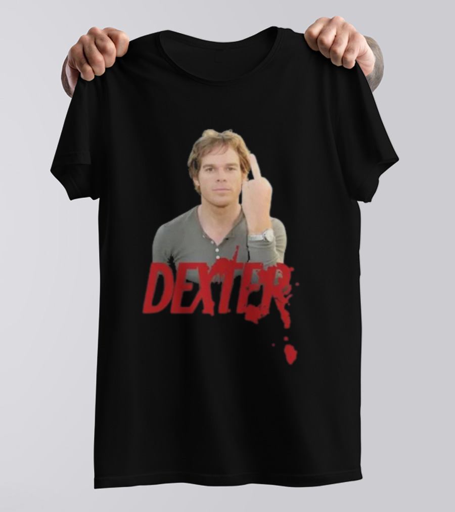 Dexter Middle Finger Blood Splatter T-Shirt