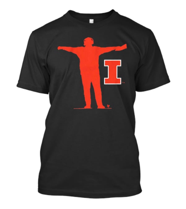 Illinois Fighting Illini Football Coach Silhouette And Iconic I T-Shirt