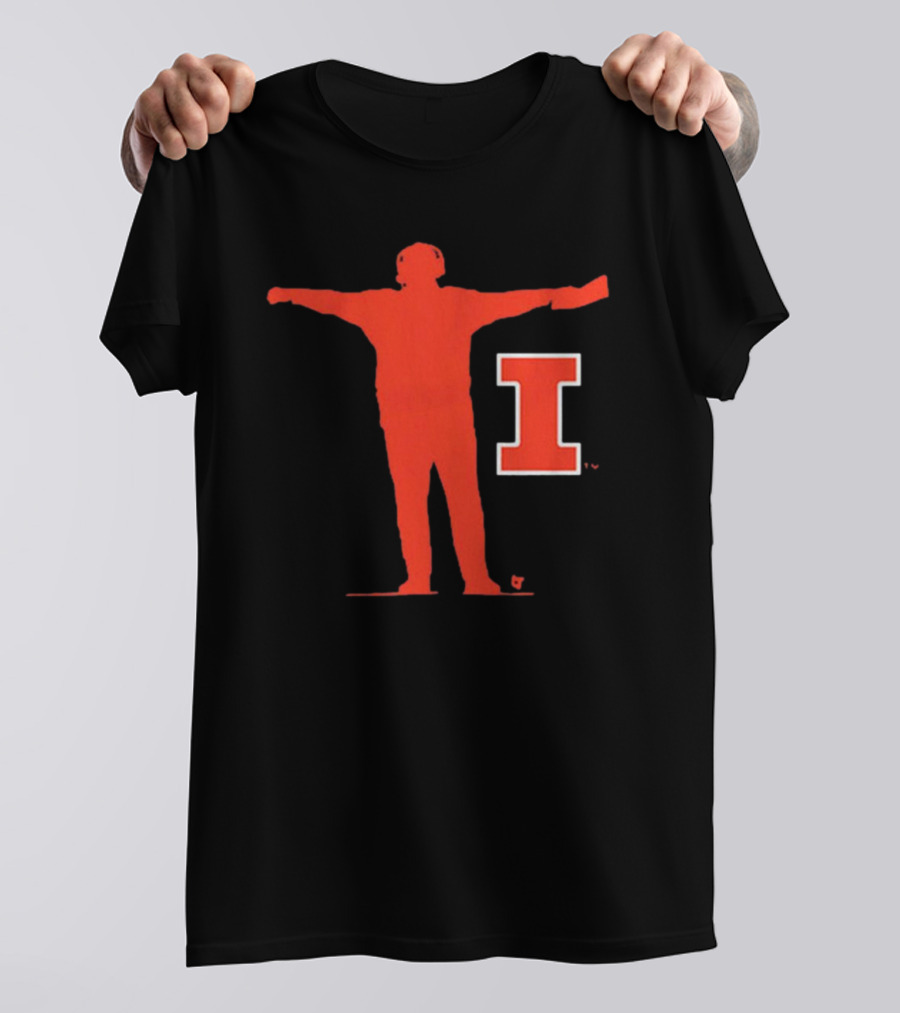 Illinois Fighting Illini Football Coach Silhouette And Iconic I T-Shirt