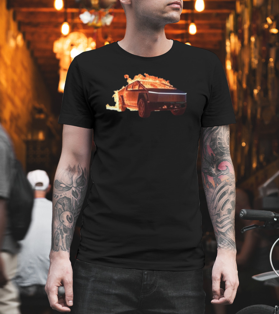 TexasTSLA Cybertruck Resilient To Explosions In Fiery Display T-Shirt