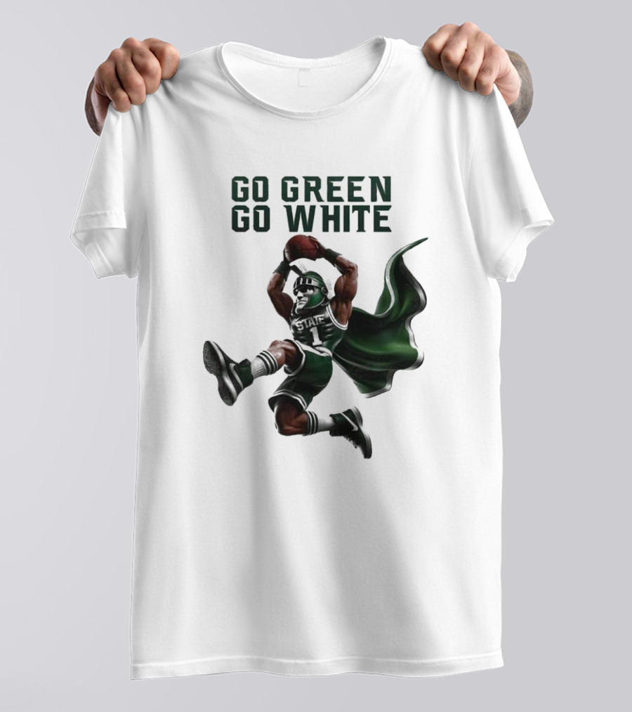 Michigan State Spartans Go Green Go White Football Mascot 2025 T-Shirt