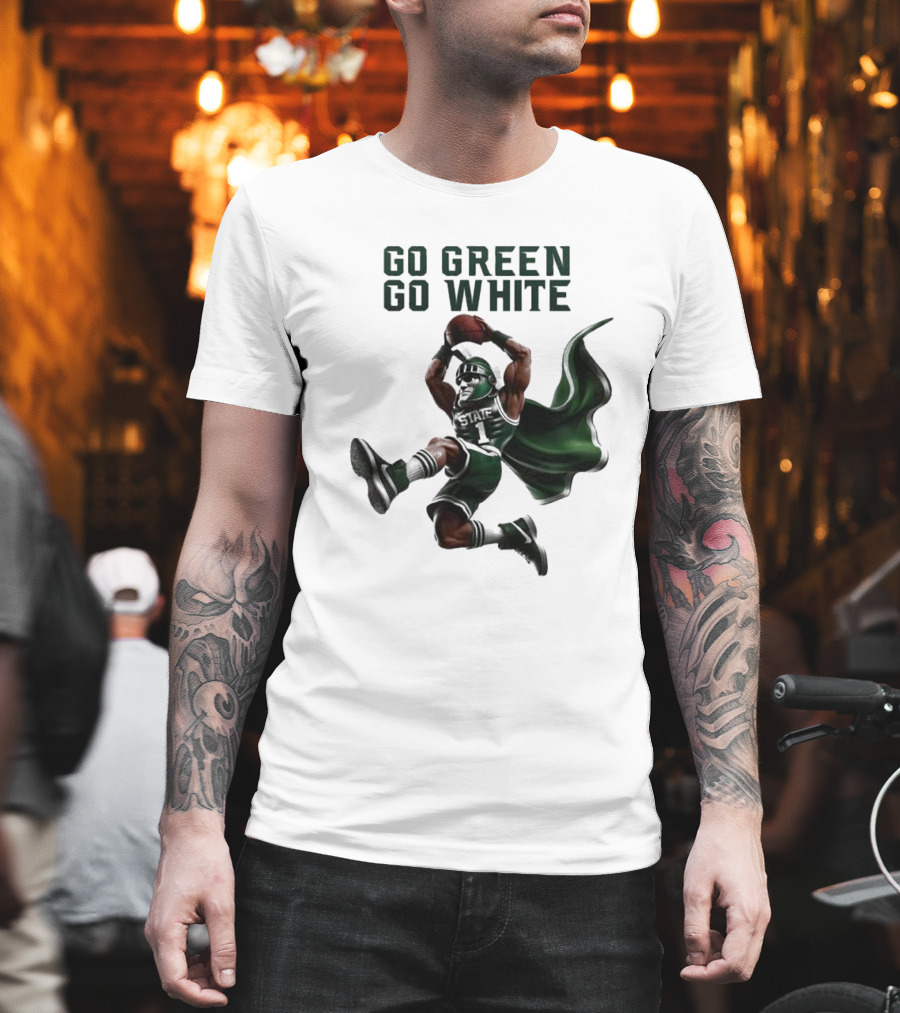 Michigan State Spartans Go Green Go White Football Mascot 2025 T-Shirt
