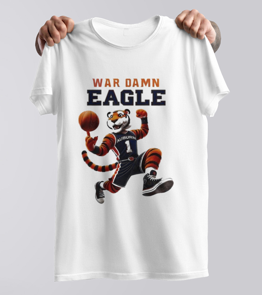 Auburn Tigers War Damn Eagle 2025 Basketball Mascot NCAA T-Shirt