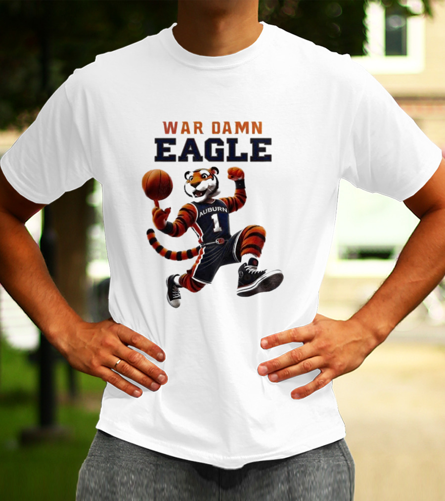 Auburn Tigers War Damn Eagle 2025 Basketball Mascot NCAA T-Shirt