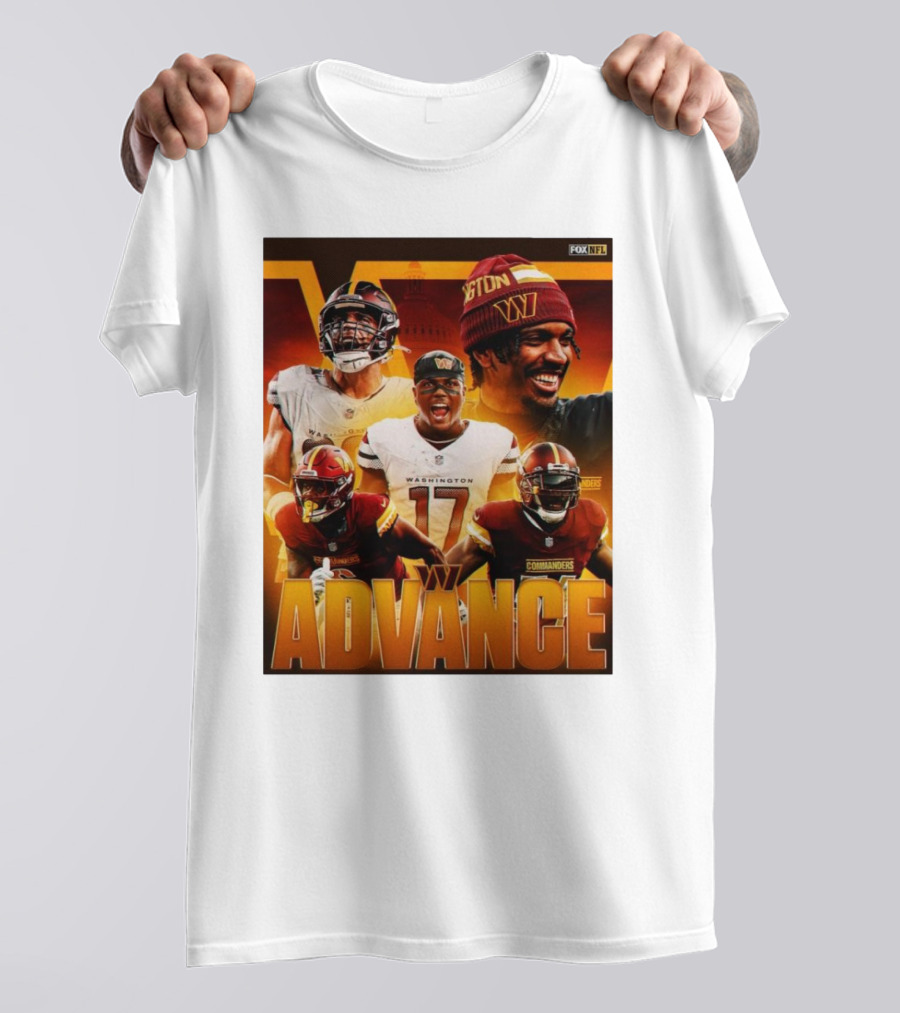 Washington Commanders Advance Sink Buccaneers Playoff Hopes FOX NFL Sports T-Shirt