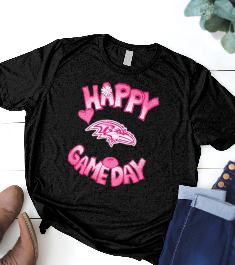 Happy Gameday Baltimore Ravens Valentine's 2025 T-Shirt