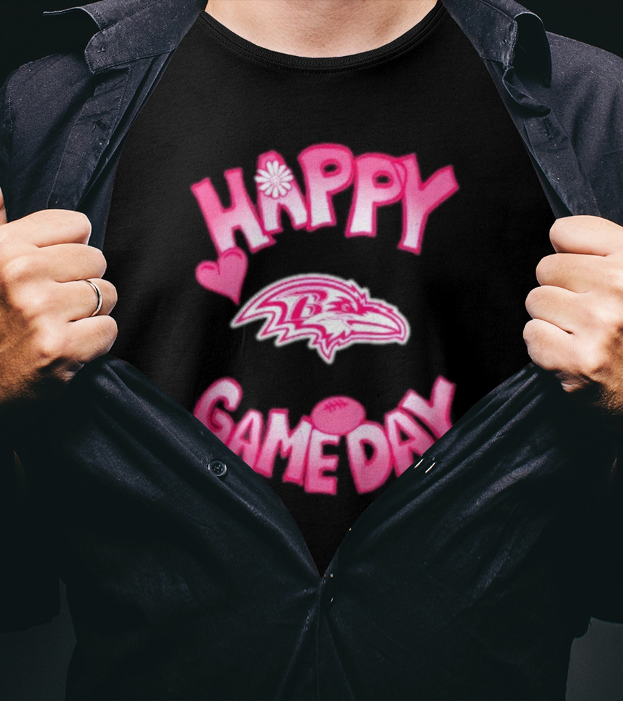 Happy Gameday Baltimore Ravens Valentine's 2025 T-Shirt