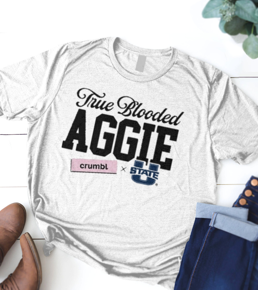 Crumbl X Utah State University True Blooded Aggie T-Shirt