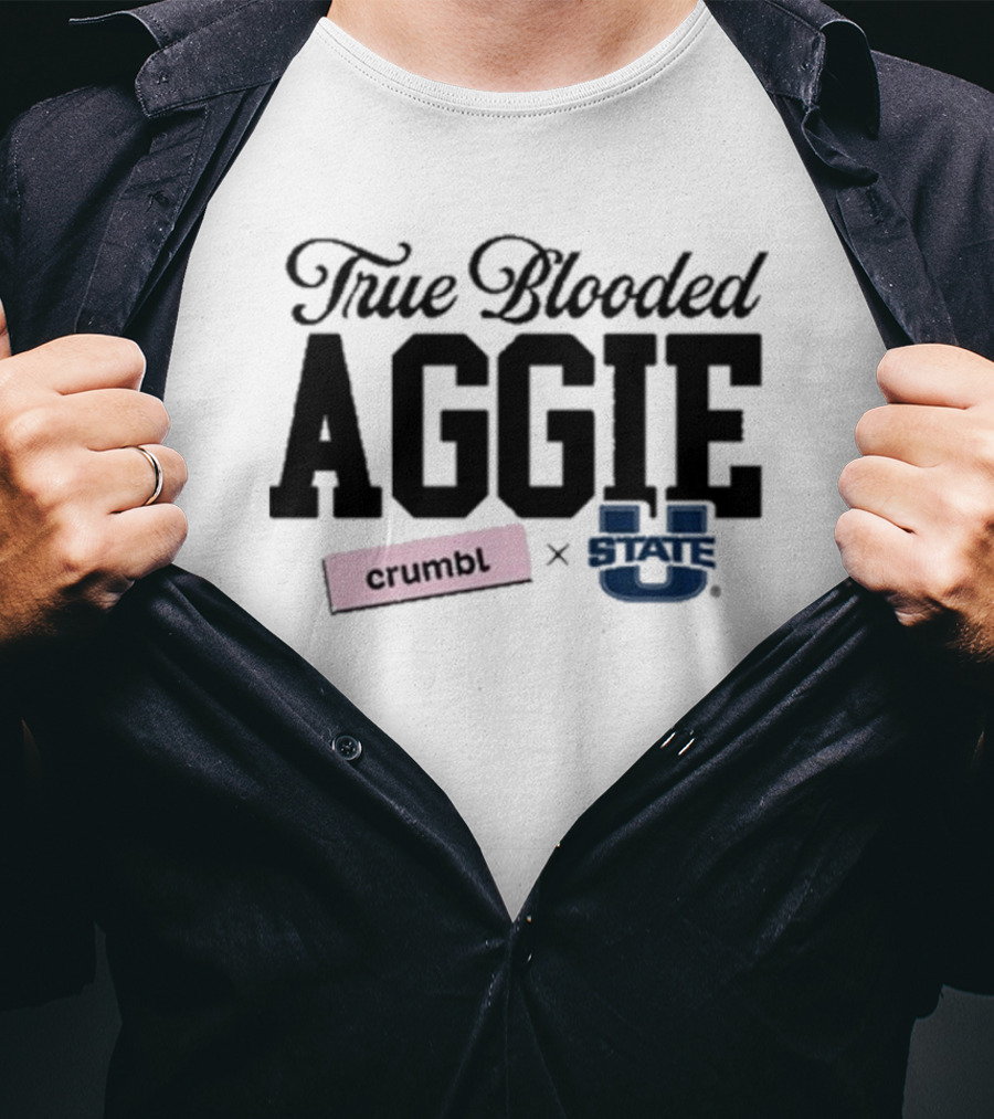 Crumbl X Utah State University True Blooded Aggie T-Shirt