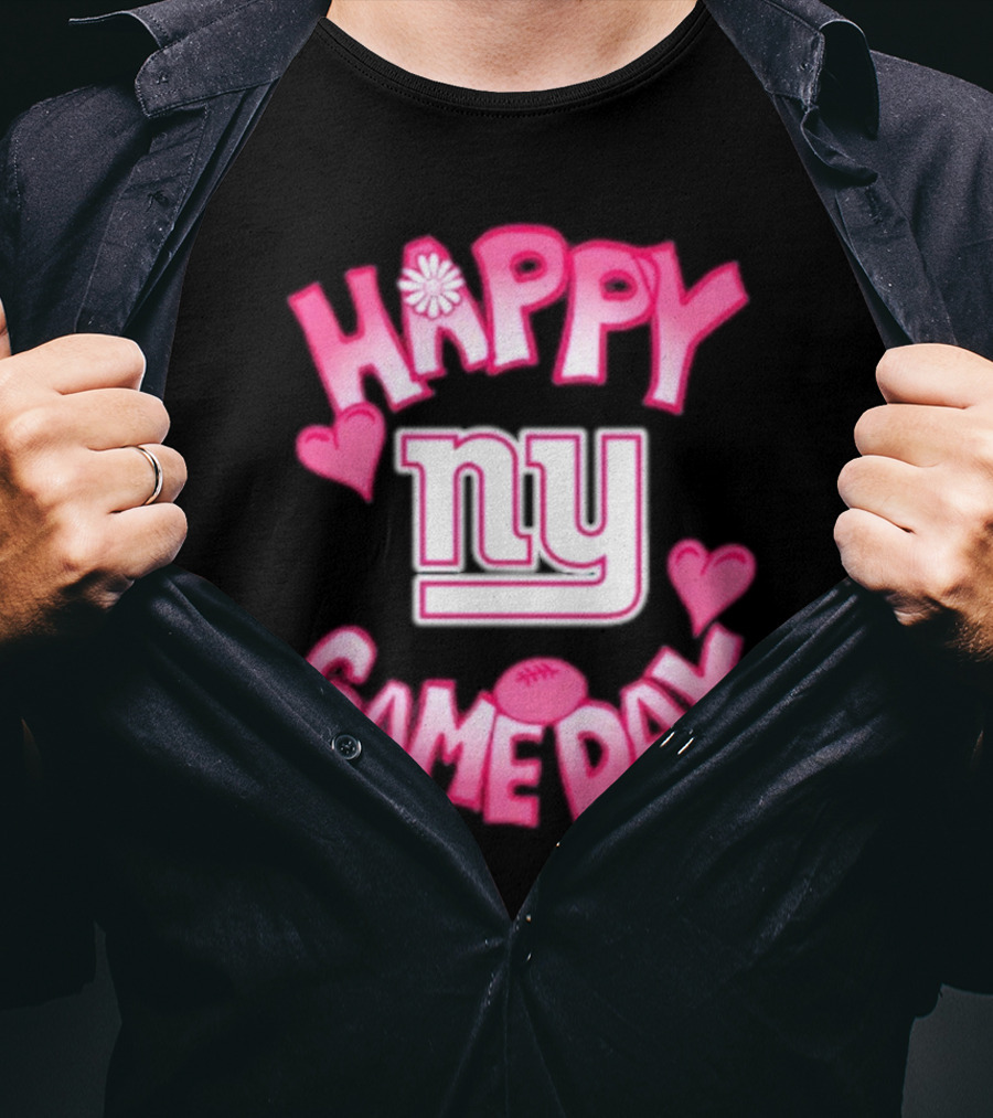 NY Giants Valentines Happy Gameday 2025 T-Shirt