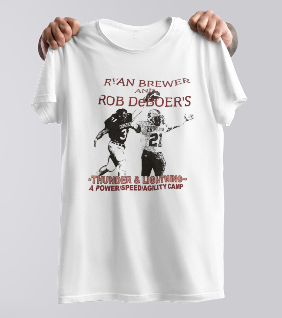 Ryan Brewer And Rob DeBoer Thunder And Lightning Power Speed Agility Camp Gamecocks Football Training T-Shirt