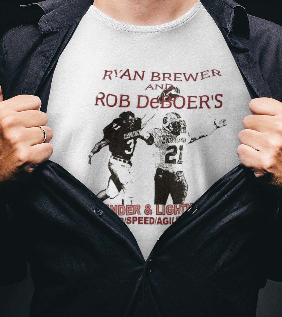 Ryan Brewer And Rob DeBoer Thunder And Lightning Power Speed Agility Camp Gamecocks Football Training T-Shirt