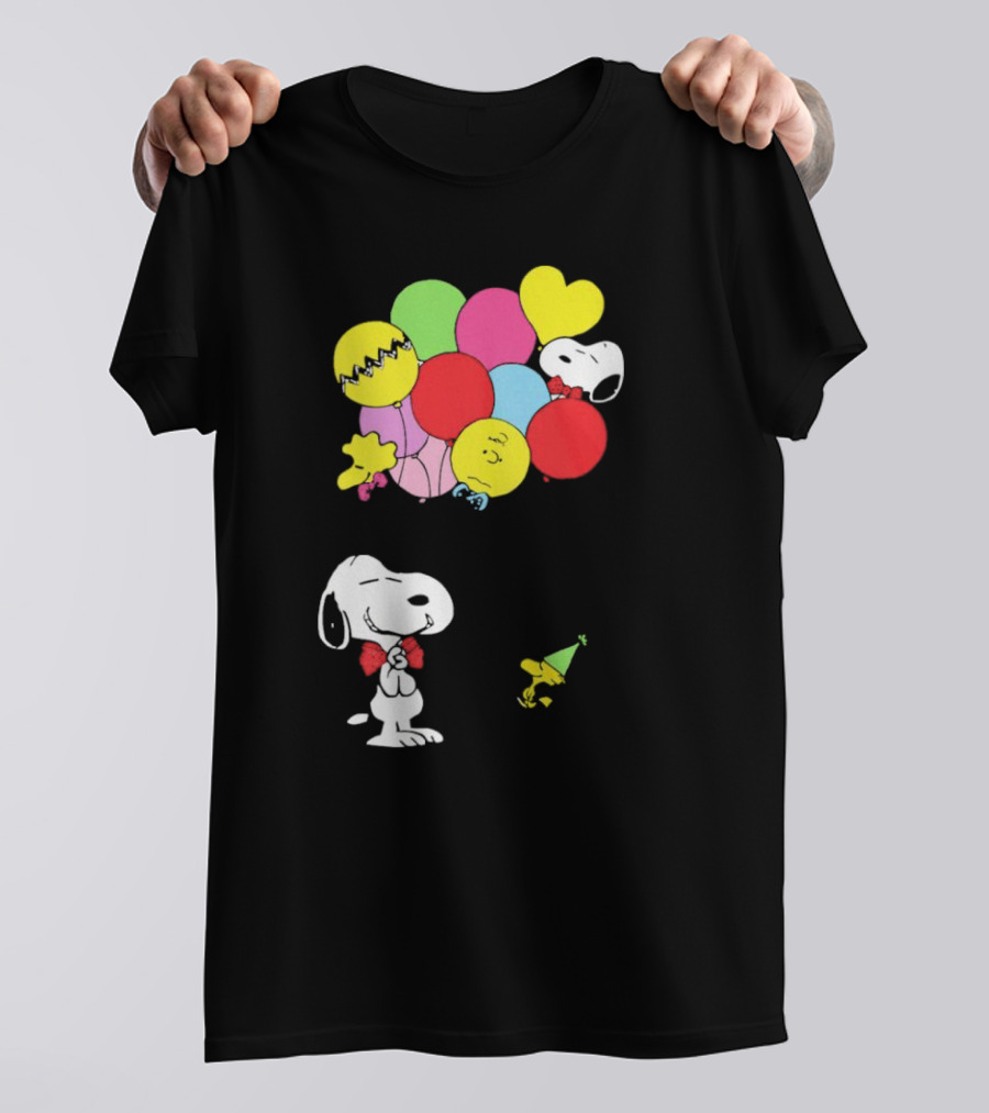 Peanuts Snoopy Woodstock Balloons Birthday T-Shirt