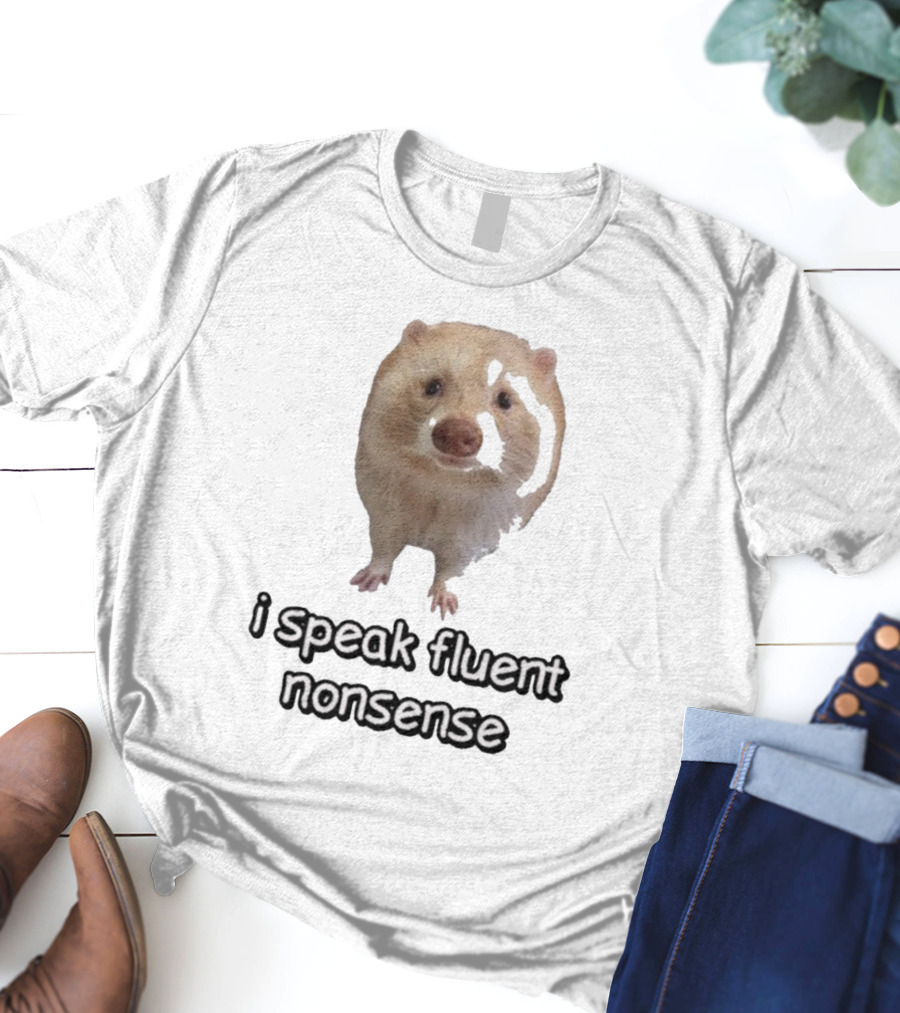 Cringey Albino Raccoon I Speak Fluent Nonsense T-Shirt