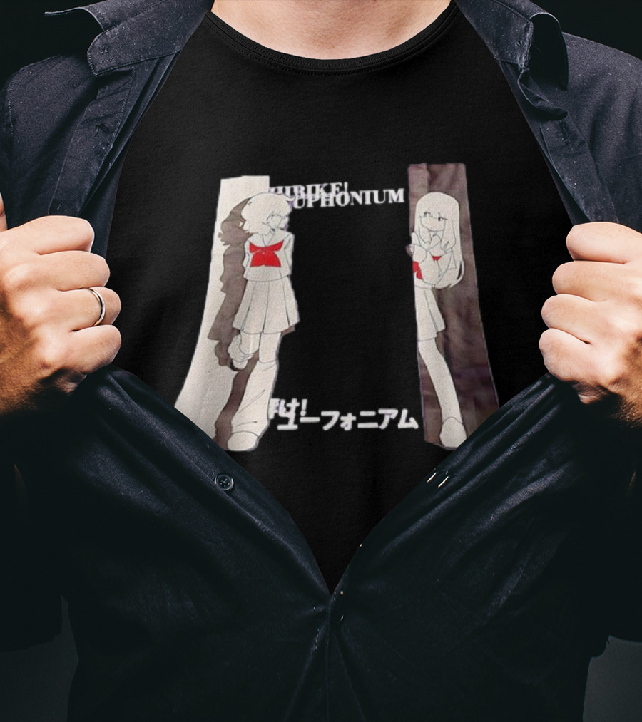 Hibike Euphonium Anime Schoolgirl Character With Japanese Text T-Shirt