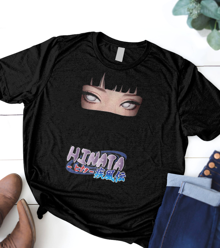 Hinata Hyuga Eyes Japanese Text Anime Style T-Shirt