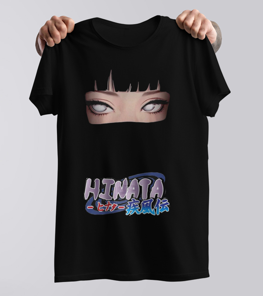 Hinata Hyuga Eyes Japanese Text Anime Style T-Shirt