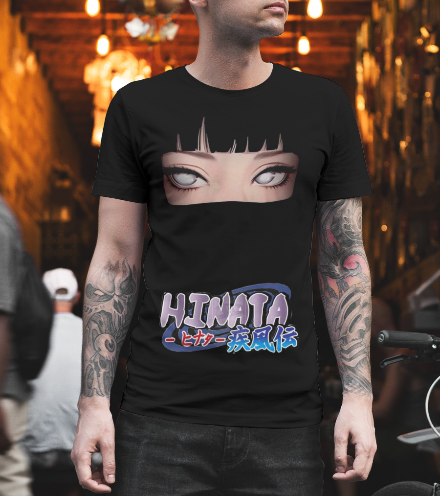 Hinata Hyuga Eyes Japanese Text Anime Style T-Shirt