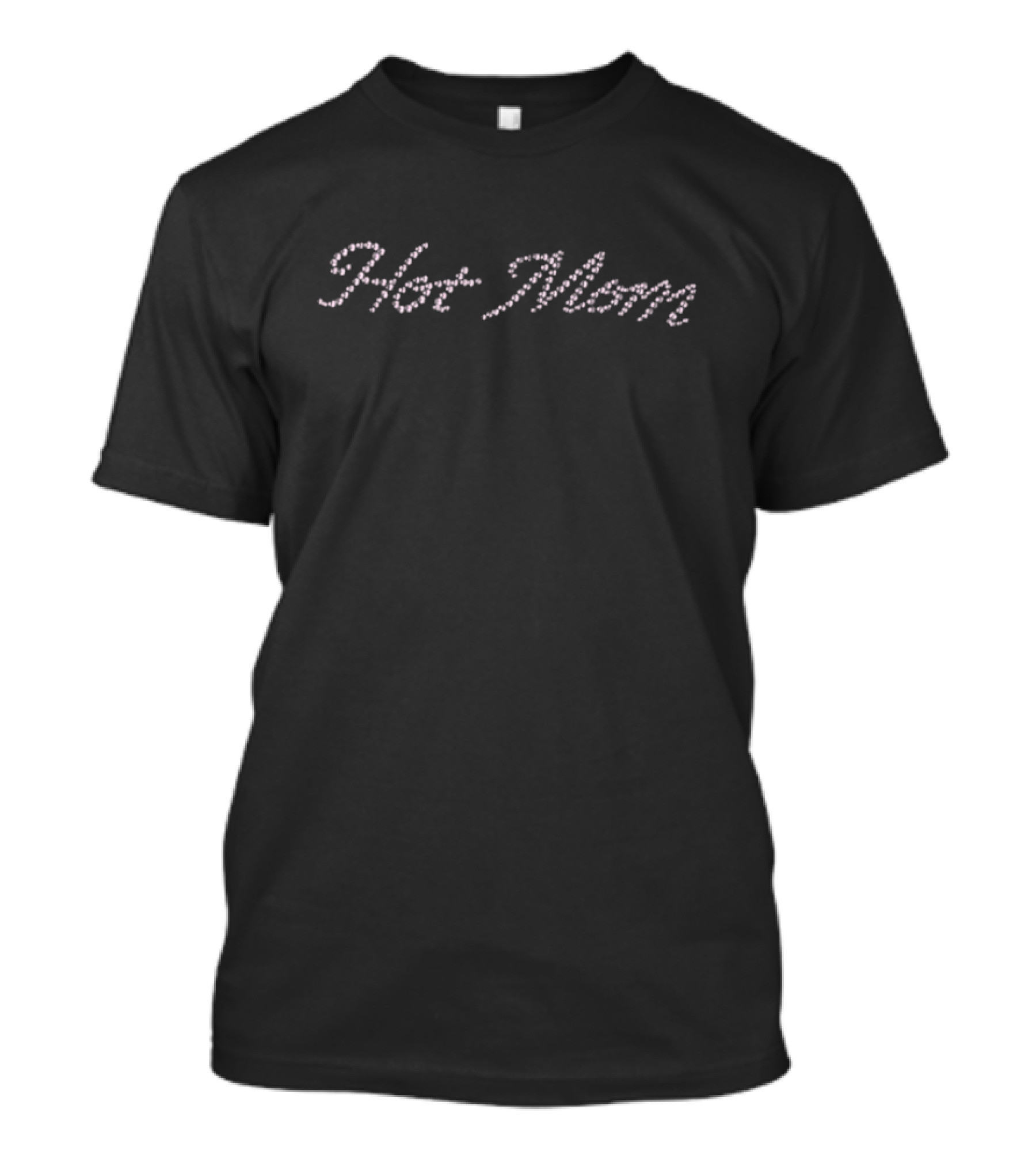 Hot Mom Pink Rhinestone Text Vintage Style T-Shirt