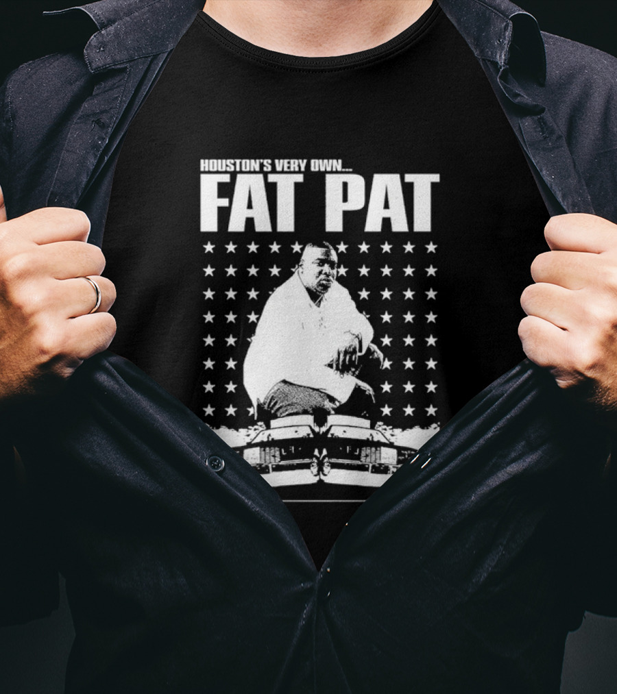Houston’s Very Own Fat Pat 1970-1998 Featuring Star Pattern And Car Graphics T-Shirt