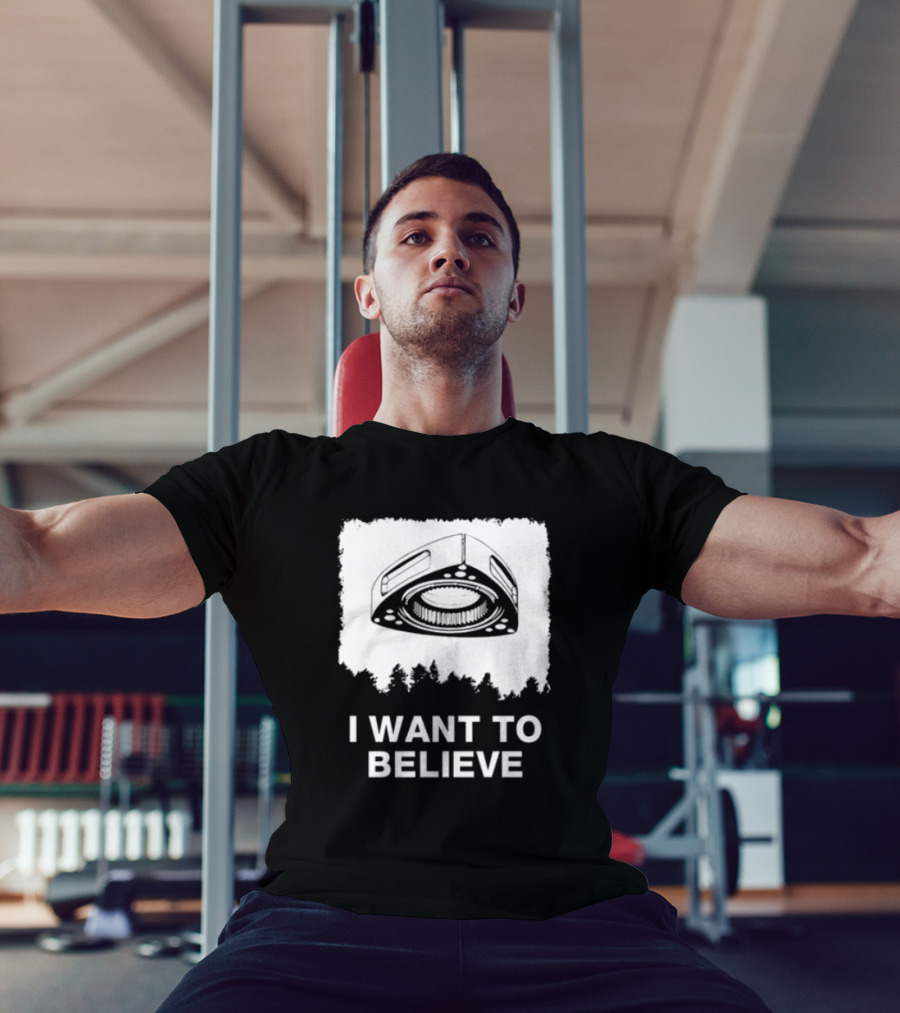 I Want To Believe Wankel Rotary Piston Engine UFO Theme T-Shirt
