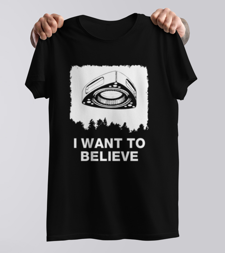 I Want To Believe Wankel Rotary Piston Engine UFO Theme T-Shirt