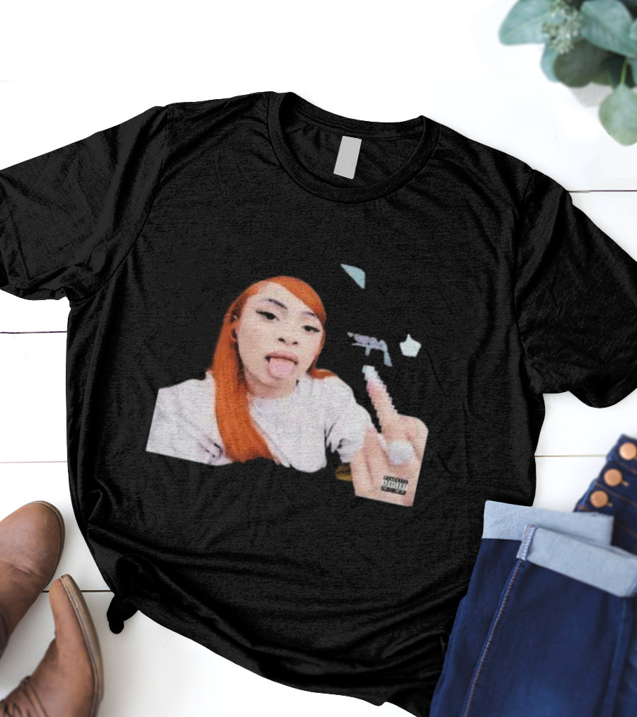 Ice Spice Tongue Out Middle Finger Iconic Gesture T-Shirt