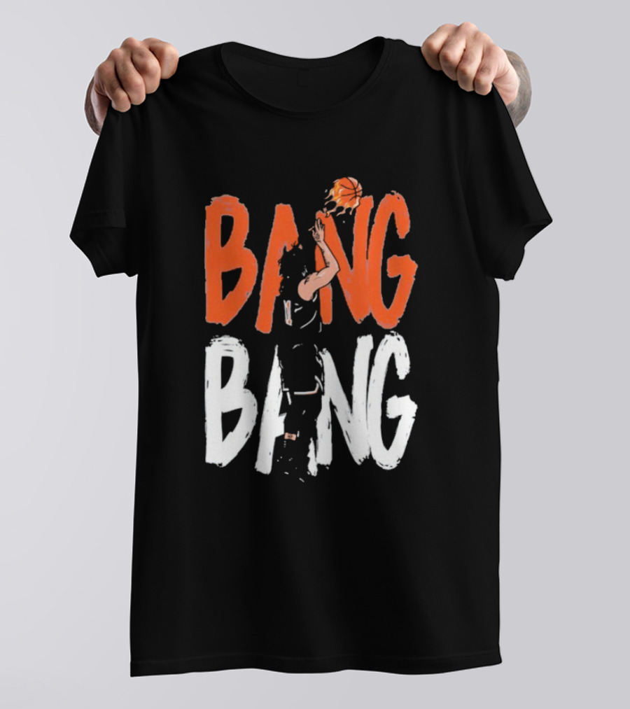 Jalen Brunson Basketball Bang Bang Orange White Combination T-Shirt