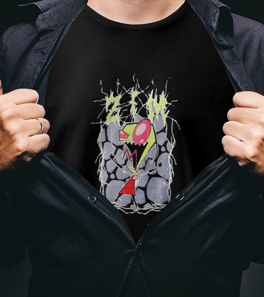 Invader Zim Rock Metal Spiky Zim Character Enthusiastic Expression T-Shirt