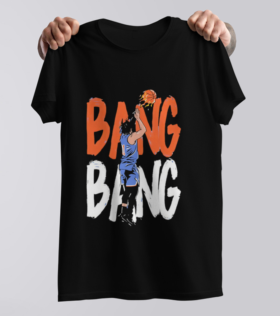 Jalen Brunson New York Knicks Bang Bang Basketball Player In Action T-Shirt