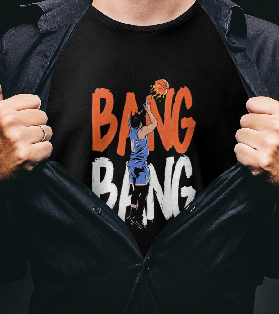 Jalen Brunson New York Knicks Bang Bang Basketball Player In Action T-Shirt