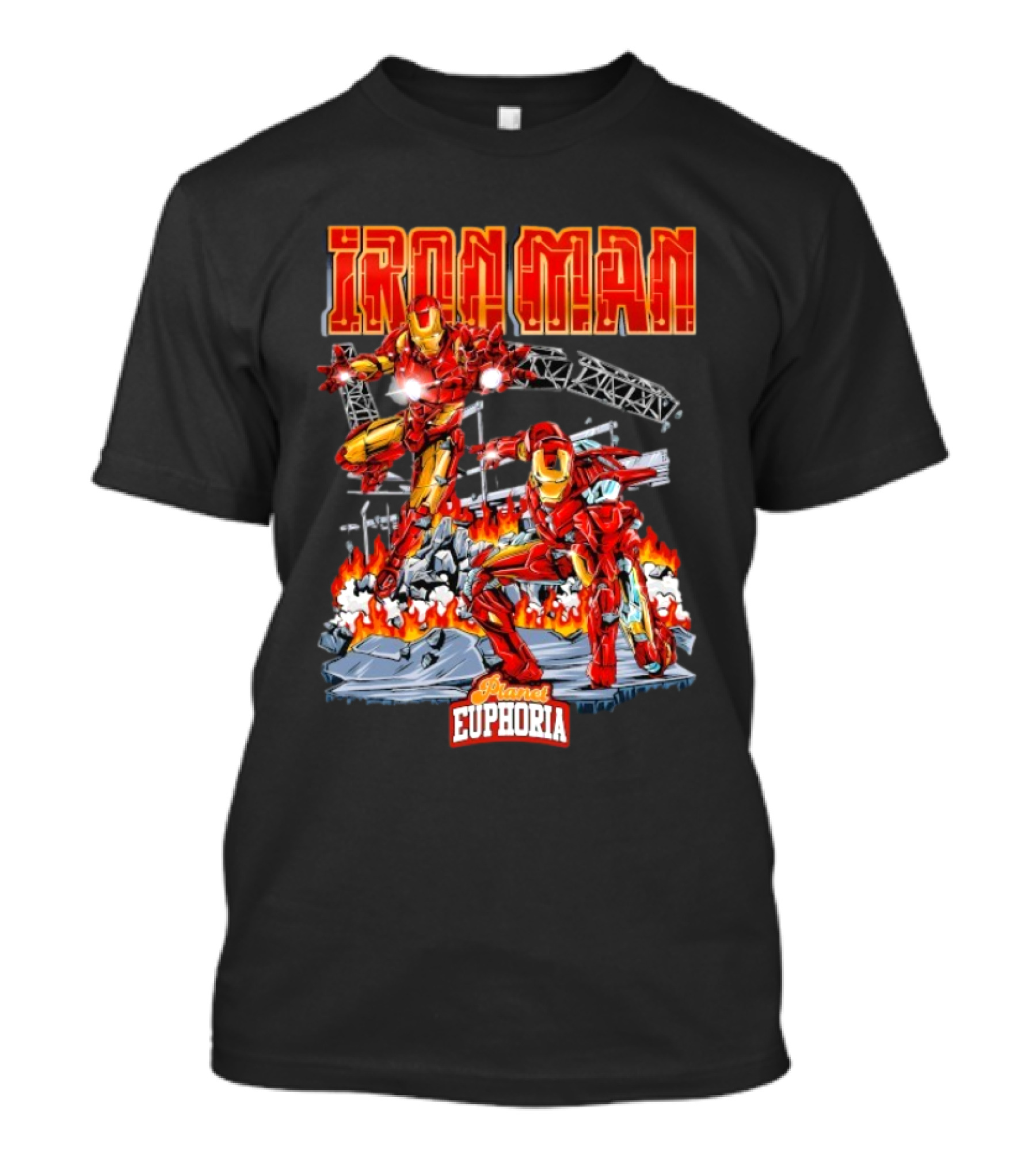 Iron Man Planet Euphoria Fiery Battle Scene T-Shirt