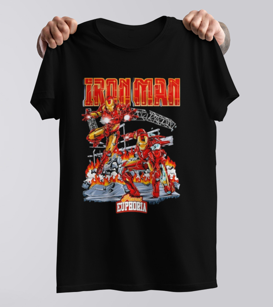 Iron Man Planet Euphoria Fiery Battle Scene T-Shirt