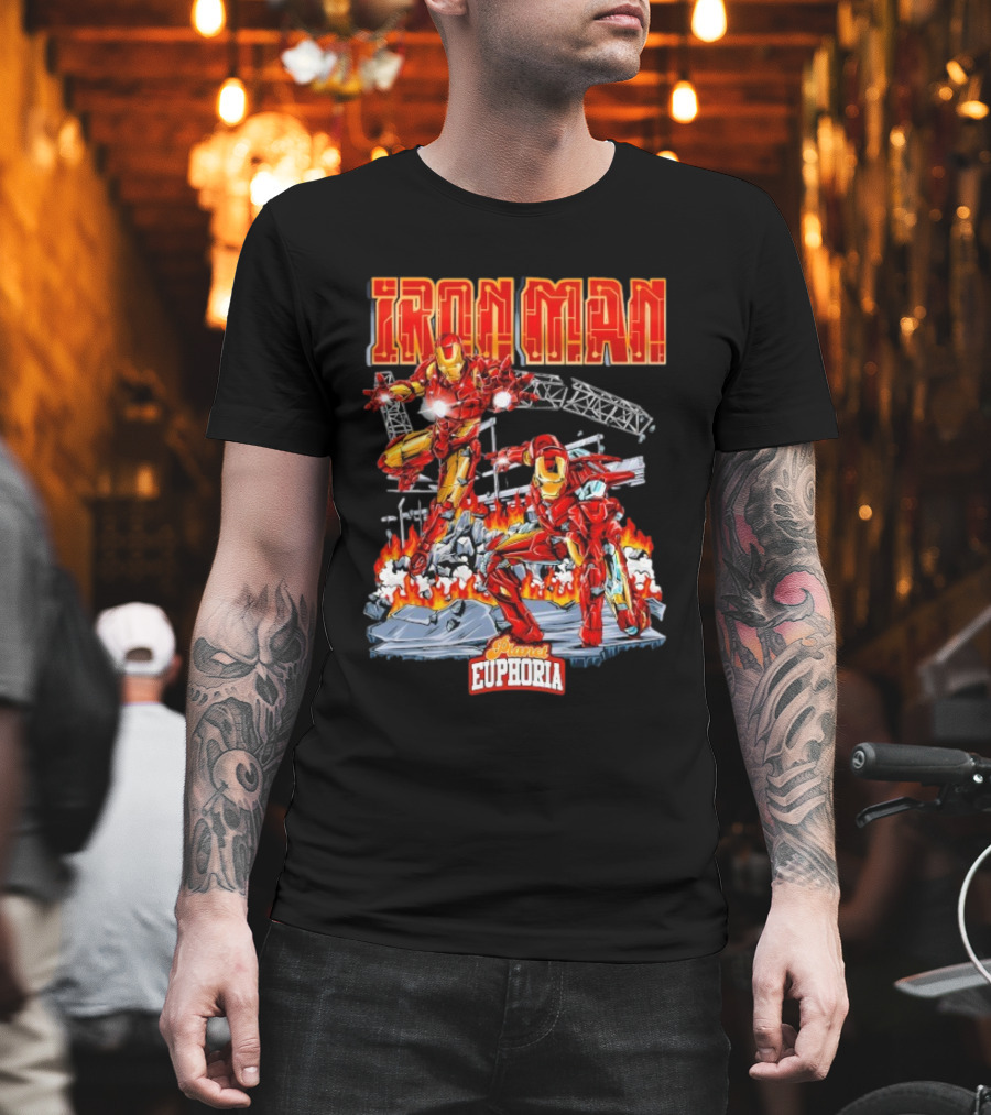 Iron Man Planet Euphoria Fiery Battle Scene T-Shirt