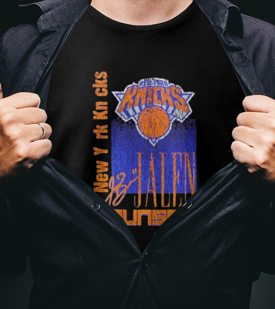 New York Knicks Jalen Brunson NBA Player Signature T-Shirt