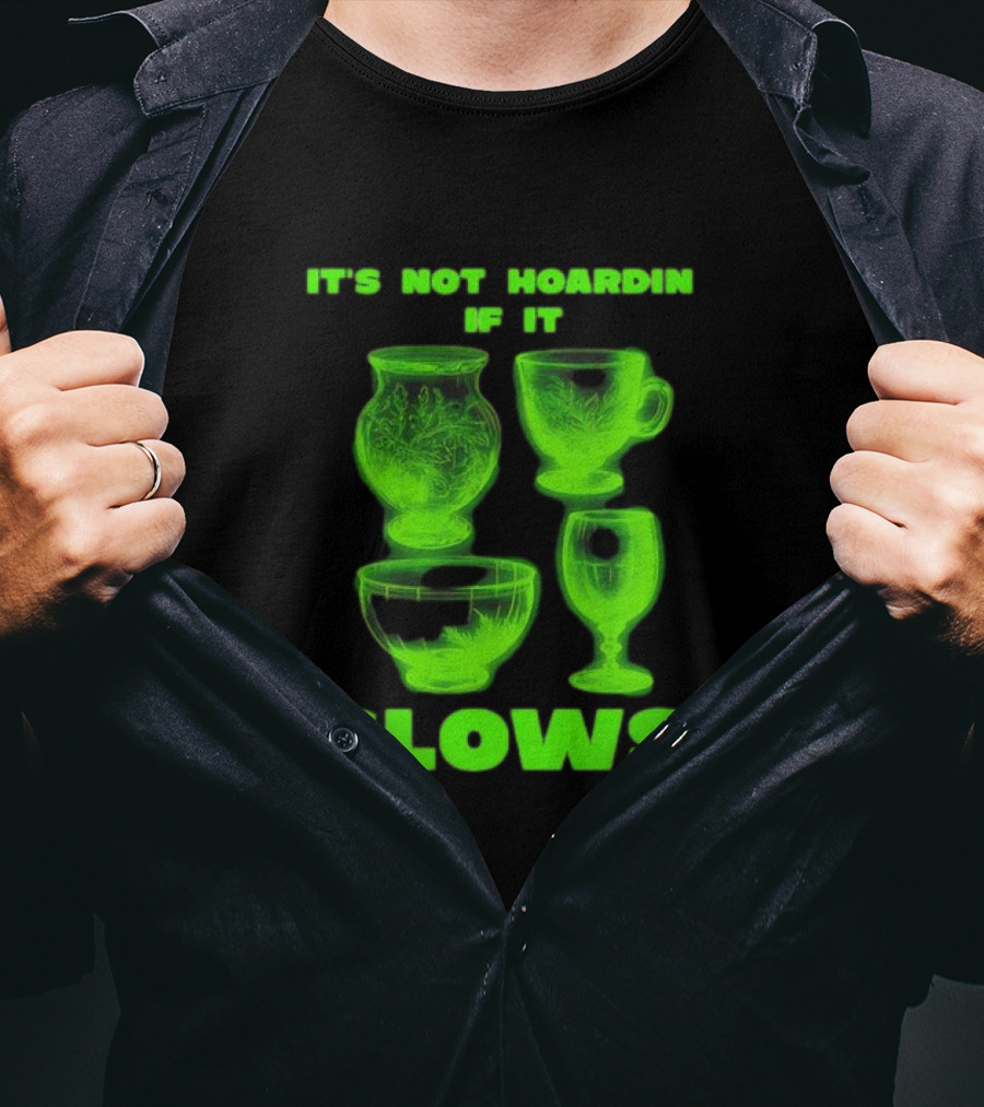 It’s Not Hoarding If It Glows Neon Glassware Collection T-Shirt