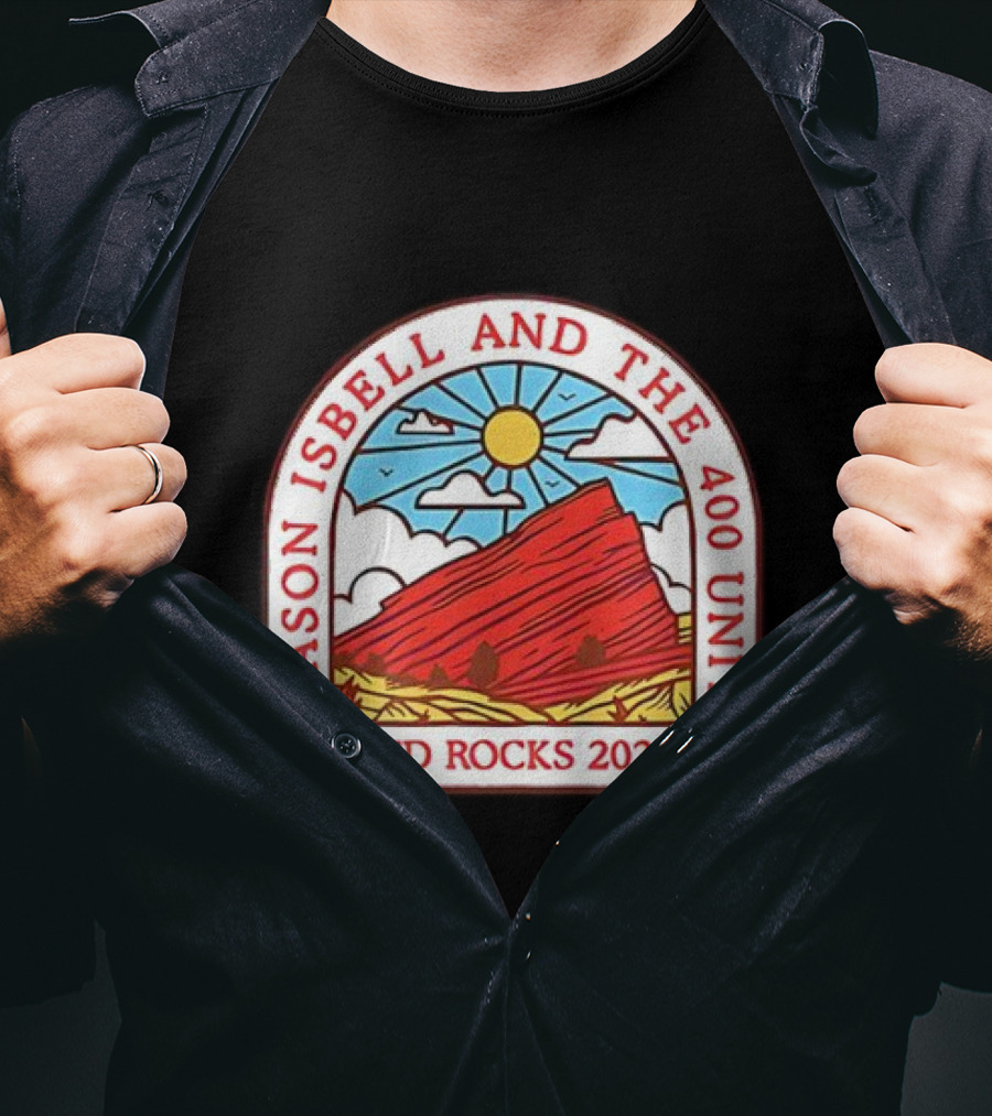 Jason Isbell And The 400 Unit Red Rocks 2025 Sun And Mountains T-Shirt