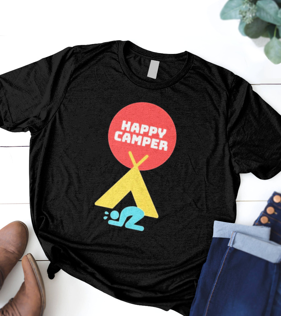 Jim Gaffigan Happy Camper Tent Emoji T-Shirt