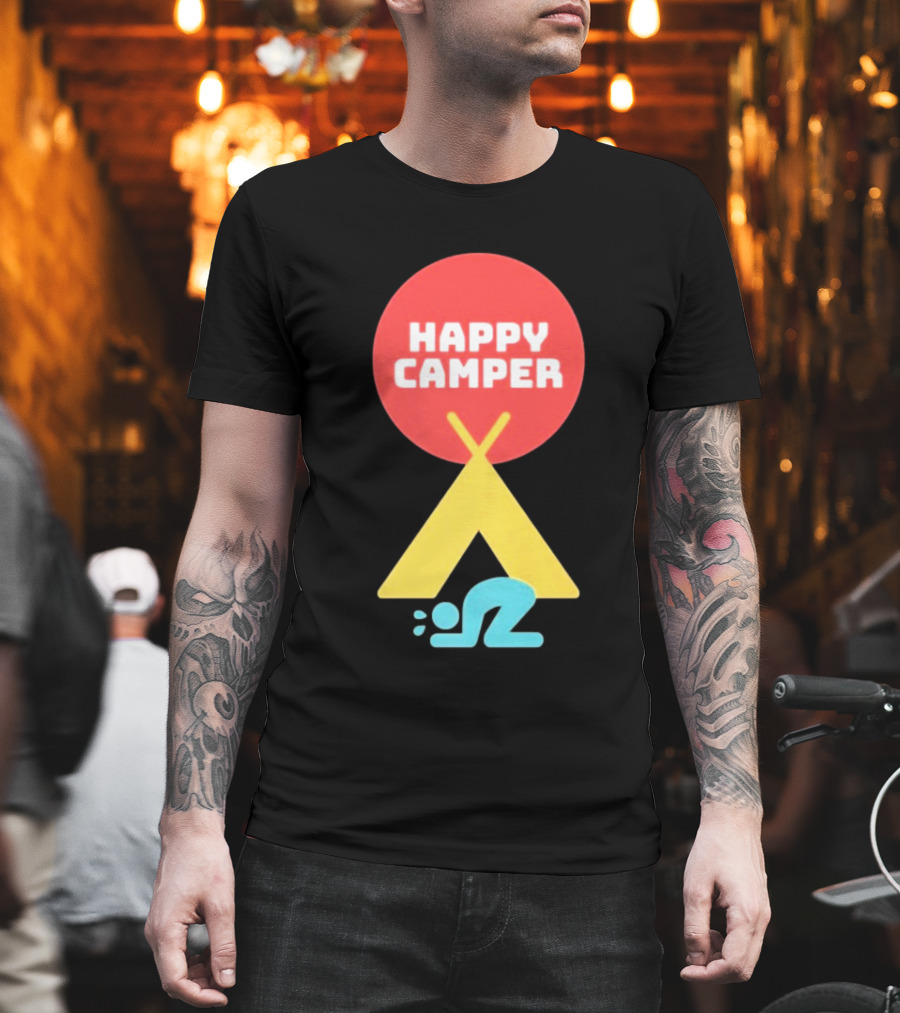 Jim Gaffigan Happy Camper Tent Emoji T-Shirt