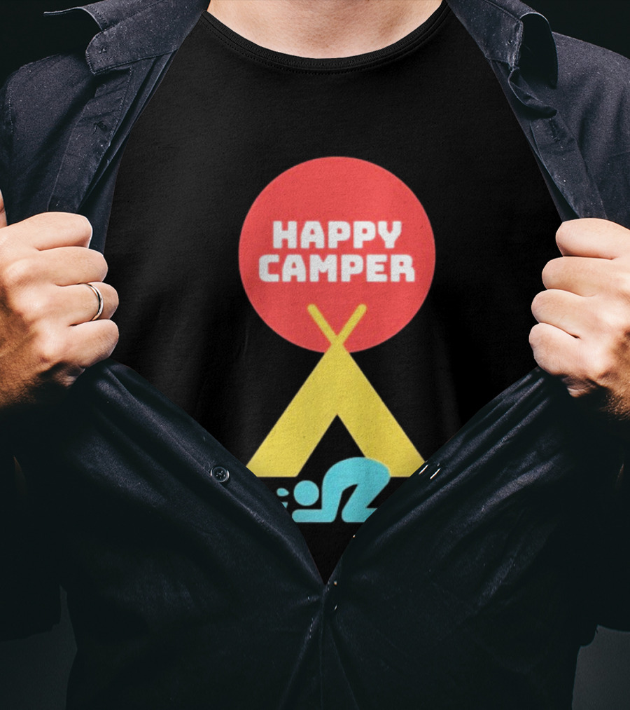 Jim Gaffigan Happy Camper Tent Emoji T-Shirt