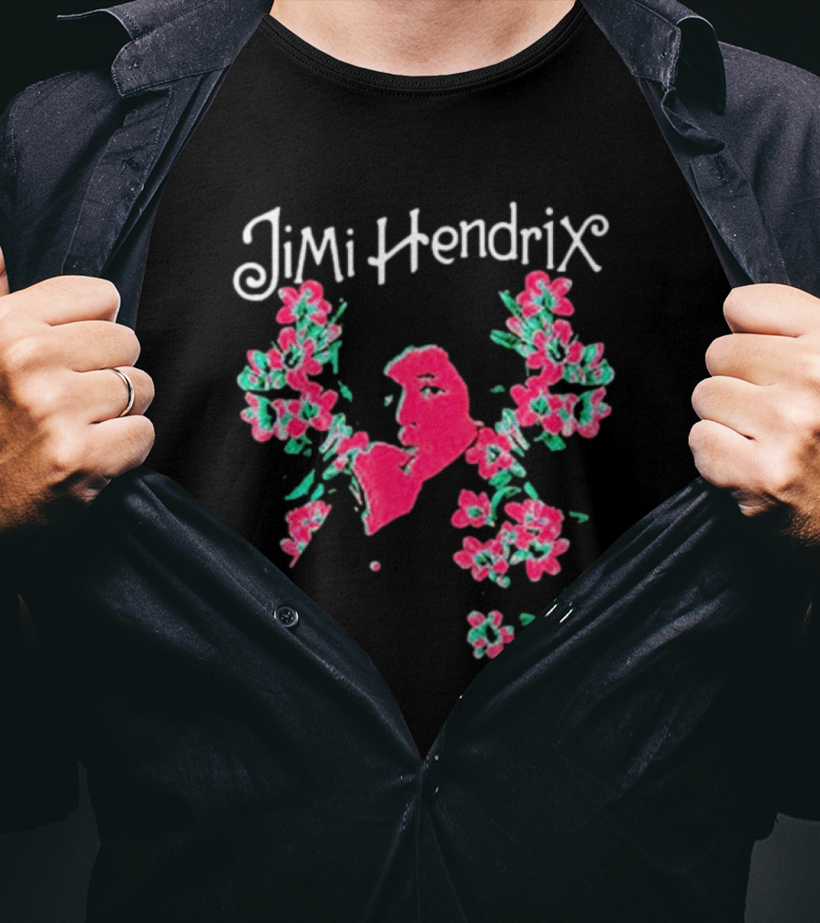 Jimi Hendrix Pink Floral I Am Experienced T-Shirt