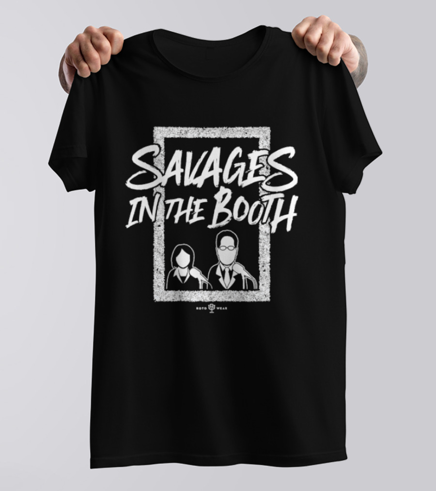 John Sterling Suzyn Waldman Savages In The Booth Vintage Radio Theme T-Shirt