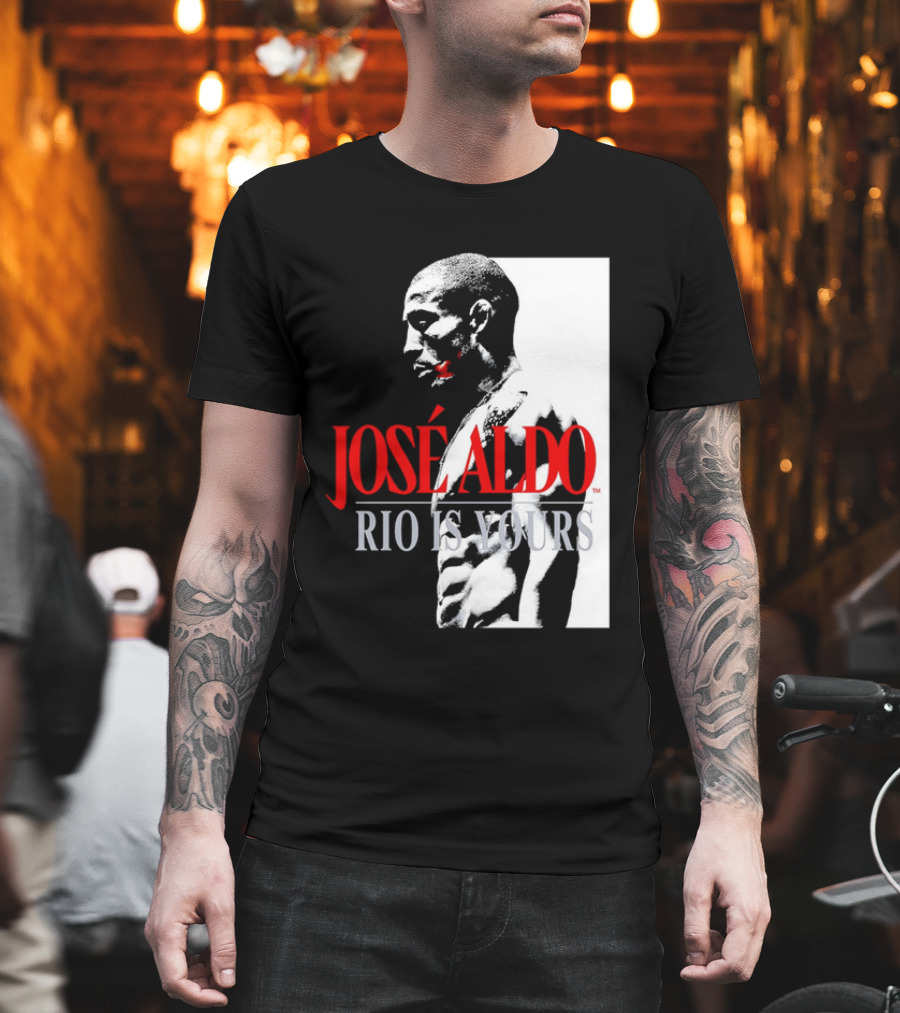 José Aldo Rio Is Yours Retro Black And White Profile T-Shirt