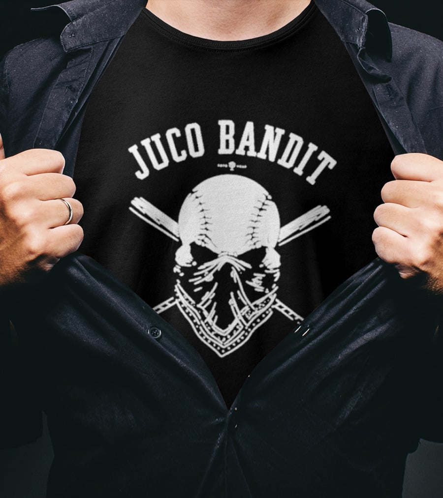Juco Bandit Skull And Crossed Baseball Bats T-Shirt