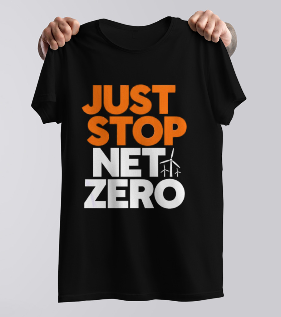 Just Stop Net Zero Wind Turbine Icon T-Shirt
