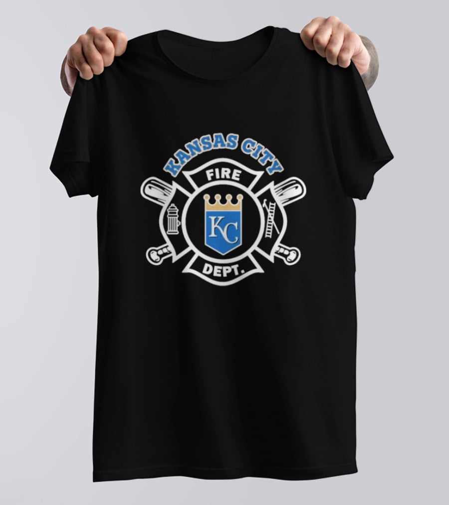 Kansas City Fire Dept KC Royals Crown Badge Firefighters T-Shirt