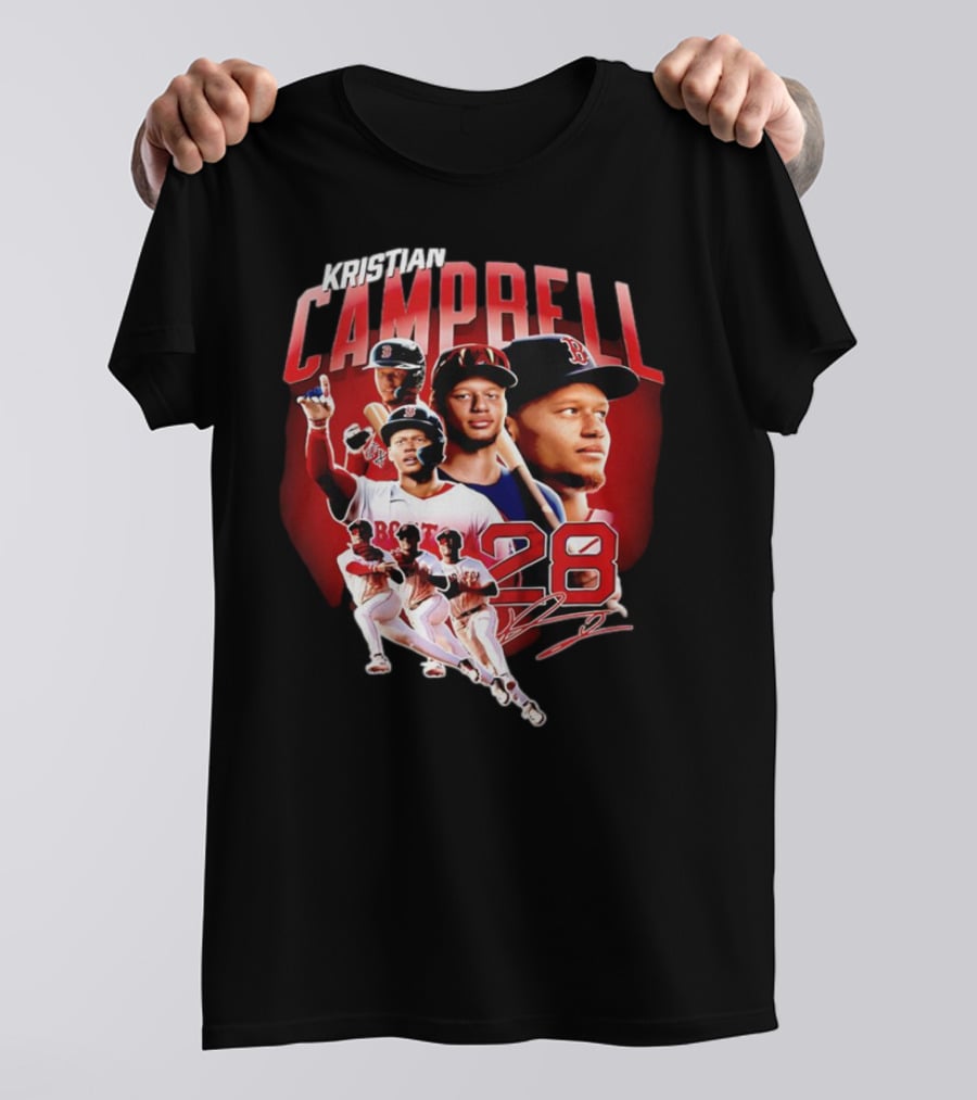 Kristian Campbell Baseball Red Sox Number 28 T-Shirt