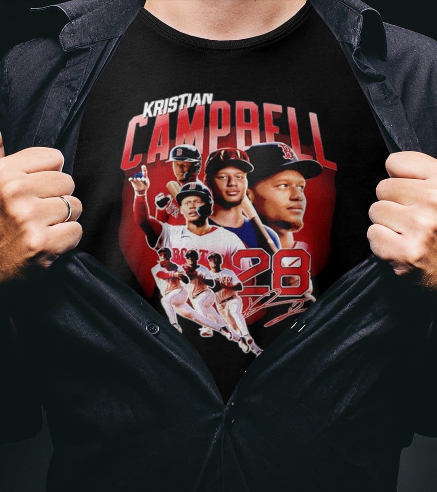 Kristian Campbell Baseball Red Sox Number 28 T-Shirt